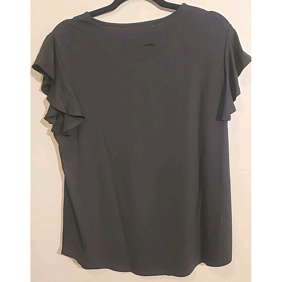 Levaca Black Blouse With Ruffled Sleeves, NWT, Size XL - Picture 2 of 2